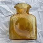Lot Of 2 Blenko Glass Cobalt Amber Double Spout 384 Water Bottle Pitcher Vase 