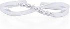 White Natural Diamond Accent Infinity Toe Ring Adjustable In 925 Sterling Silver