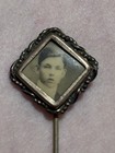 Antique Victorian Photo Portrait Stick Pin Mourning 