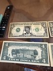 Hillary Rodham Clinton 3 Dollar Bill Al Gore 4 Dollar Bill Play Money Gag Gift