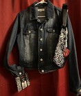 Rolling Stones Bundle  Ci Sono Denim Jacket W  Hand Painted Stones Logo  2 Bags