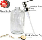 18oz Clear Glass Soap Dispenser W  Stainless Steel Pump Refillable Kitchen Bath