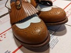 Footjoy Classic Brown   White Leather Wingtip Golf Shoes Size 8c Vintage 