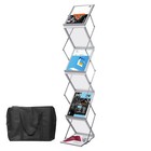 6pocket Foldable Magazines Brochure Stand Catalog Literature Display Rack Us