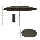 15  Outdoor Double Sided Market Patio Umbrella  Steel Rectangular - Grey