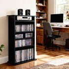 5-shelf Multimedia Storage Cabinet Organizer Movie Tower Stand Cd Dvd Adjustable