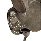 Double T 12  Youth Barrel Horse Saddle Dark Brown Roughout Leather Western Tack