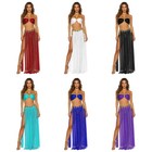 Womens Belly Dance Set Halter Crop Top And Sequin Tassel Mesh Skirt With Briefs