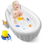 Inflatable Baby Bathtub With Air Pump  Non-slip Soft Cushion  Travel-friendly Po