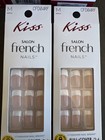 2x kiss Salon  French Nails Size  Medium  new inbox  Full Cover Nails Box Of 24