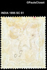 India 1895 Sc 51 Queen Victoria 3r Green   Brown Mhr F vf