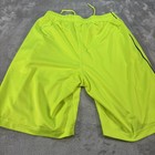 Nike Gym Shorts Men Medium Volt Yellow Dri-fit Training Mesh Pockets Workout