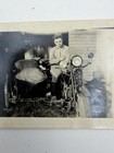 Vintage Motorcycle   Sidecar Picture Black   White 1950s In Garage Ships Free Us