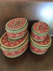 Vintage Oval Wicker Nesting Baskets With Lids Set Of  4 Euc