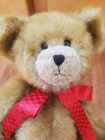 Boyds Bear Stuffed Animal Plush Bear Red Bow Teddy Bear Pellet Filled Sits Euc