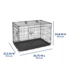 Top Paw Double Door Folding Wire Dog Crate 36 In W  Divider   Leak-proof Tray