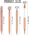 4 Pcs Ballpoint Pens Set  Cute Pens With Crystal Diamond For Journaling  Black