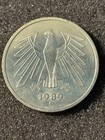 1989 F 5 Deutsche Mark Germany Five Deutsche Mark German Eagle Coin Deutschland