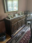 Solid Cherry Dinning Room Set  Table W 2 Leaves  6 Chairs And China Cab   Server