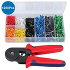 1250pcs Ferrule Crimping Tool Kit Awg23-7 Professional Ratchet Crimping Tool Kit
