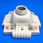 Ant Porcelier 30s Porcelain Ceiling Flush Mount Fixture Light Celluloid Shade