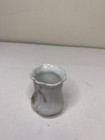 Toothpick Holder Porcelain Flower Gold Etched 2 5  White Gold