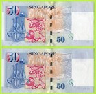 Singapore 50 Dollars Nd 1999  P41a P41b Unc