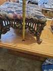 Victorian Antique Gilt Cast Iron Footstool  New Fabric