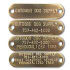 Custom 3 4  X 2 3 4  Raised Lettering Brass Dog Collar Name Tags
