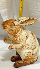 Antique Cast Iron Bunny Rabbit Doorstop Vintage Hubley-like White Garden