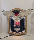 Vintage 1987 Michelob Light Beer Flying Eagle 3d Mirrored Bar Light Works