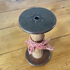 Antique Industrial Wooden Textile Thread Sewing Spool Wood About 7    Tall Brown