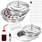 Stainless Steel Communion Tray Set With Lid  2 Pcs  100 Disposable Cups   Cloth