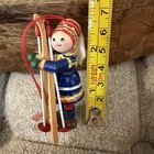 Vintage Scandinavian Wooden Skier Ornament Sami Lapland Folk Art Christmas 3    