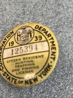 1939 New York State Citizen Resident Hunting Trapping Fishing License Button