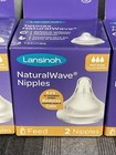 4 Pks Lansinoh Naturalwave Baby Bottle Nipples  Fast Flow Anti-colic 2 Ct Each