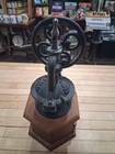 Vintage Manual Coffee Grinder With Cast Iron Mechanism And Wood Drawer
