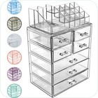 Acrylic Makeup Organizer Storage Box W  7 Clear Drawers For Jewelry   Cosmetics