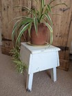 Vintage Rustic Wooden Stool chippy Paint plant Stand low Table step-up footstool