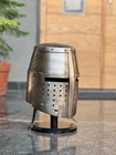 Templar Crusader Steel Medieval Knight Armor Helmet Larp Cosplay With Wood Stand