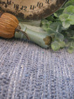 Small Early Antique Round Whisk Broom Original Worn Green Paint Wood Handle