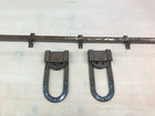Antique Barn Door Slider Single Rollers With 8  Foot Track Vtg Old 1146-26b