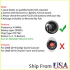 2 For 2008-2016 Chrysler Town   Country Dodge Grand Caravan Remote Van Key Fob