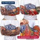 6pcs Fake Tattoo Arm Sleeves Uv Sun Protection Stretch Sleeves Men Women