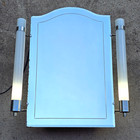 Antique Art Deco Medicine Wall Cabinet Mirror 2 Side Lights Chrome Caps Bathroom