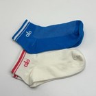 Unisex Half Crew Yoga Socks 2pack Retro Throwback White-blue Athletic Socks Nwt