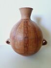 Signed Pre Columbian Style Chile Inca Aztec Peru Pottery Double Handle Vessel