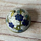 Vintage Kogo Cloisonne Enamel Brass Bee Flower Tea Ceremony Trinket Pill Box