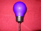 19 In Vintage Glass Light Bulb Lamp Purple Black Metal Base Unique Display- L201