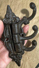 Cast Iron Vintage Antique Victorian Swing Arm Swivel Wall Hook Hall Tree 3 Hooks